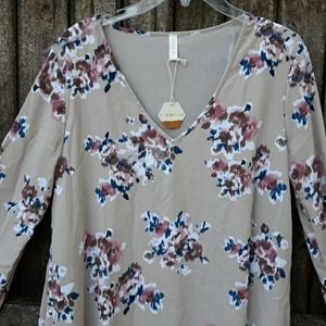 Pink Blue Tan Floral dress